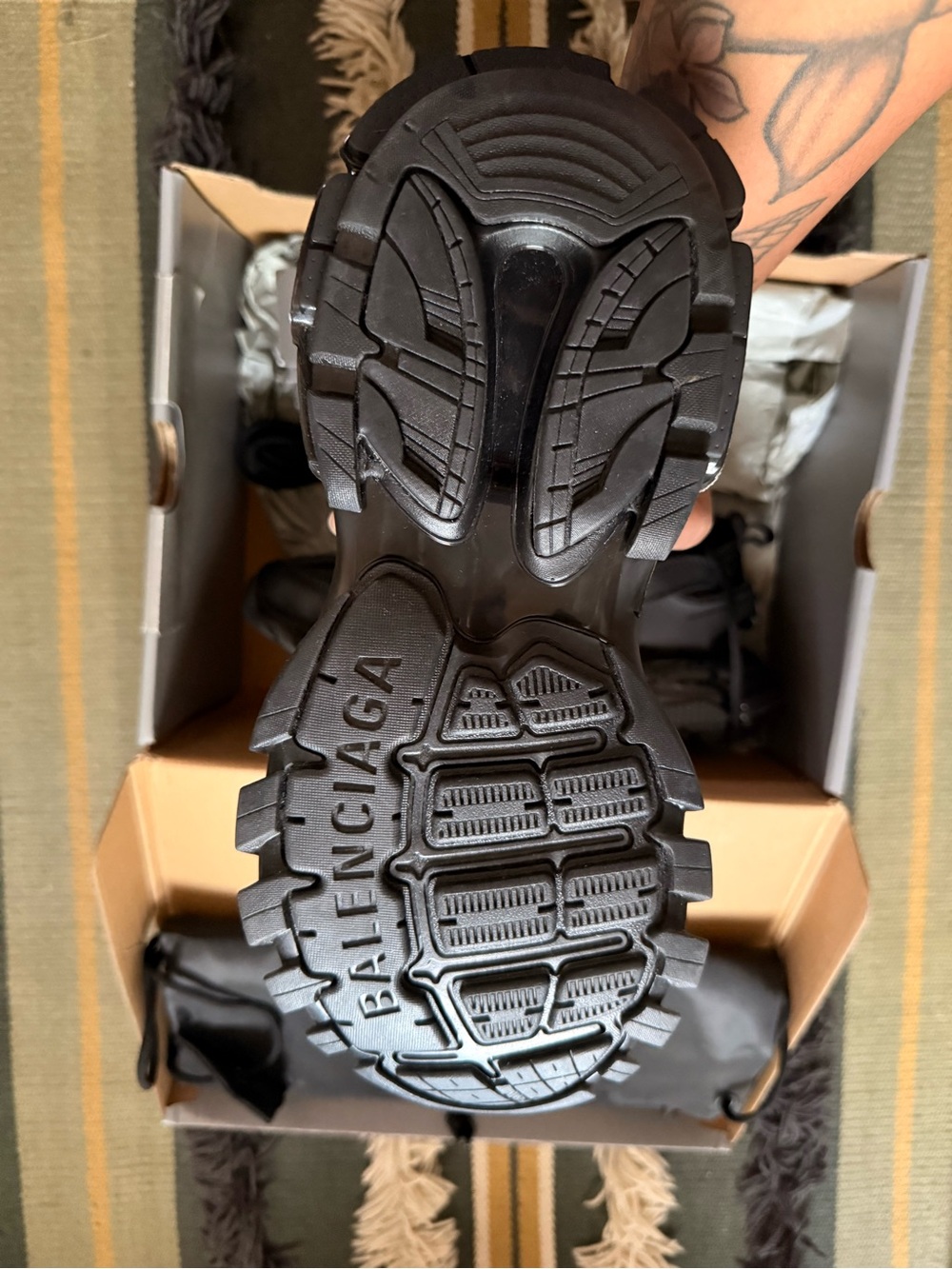 Balenciaga Black Men's Chunky Sole Sneakers